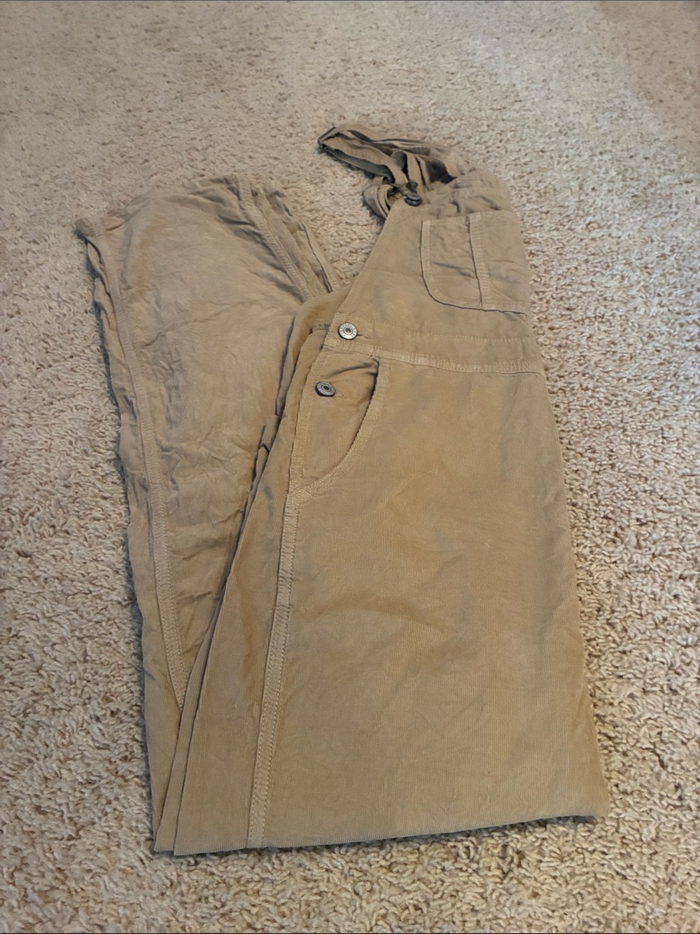 American Eagle Outfitters Tan Corduroy Overalls (size small)